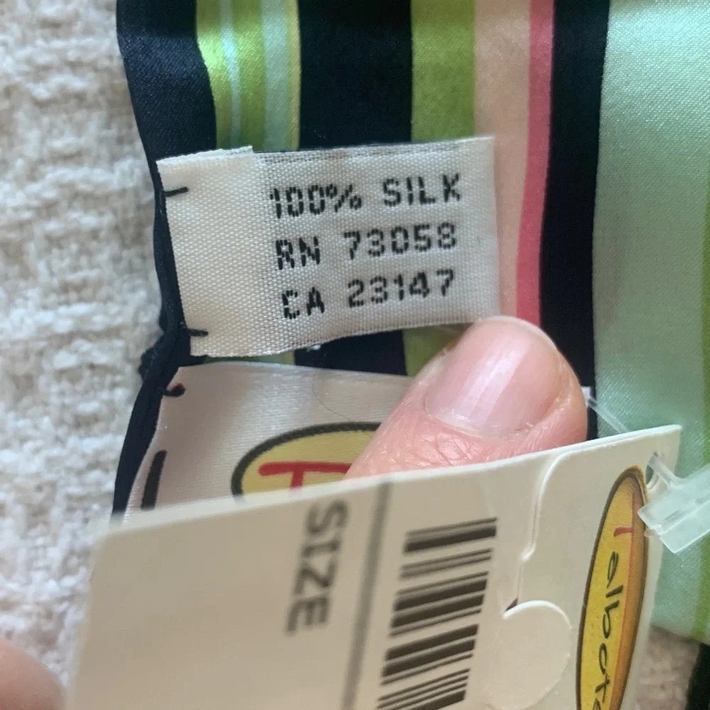 Talbots striped silk scarf with fringe New with Tags